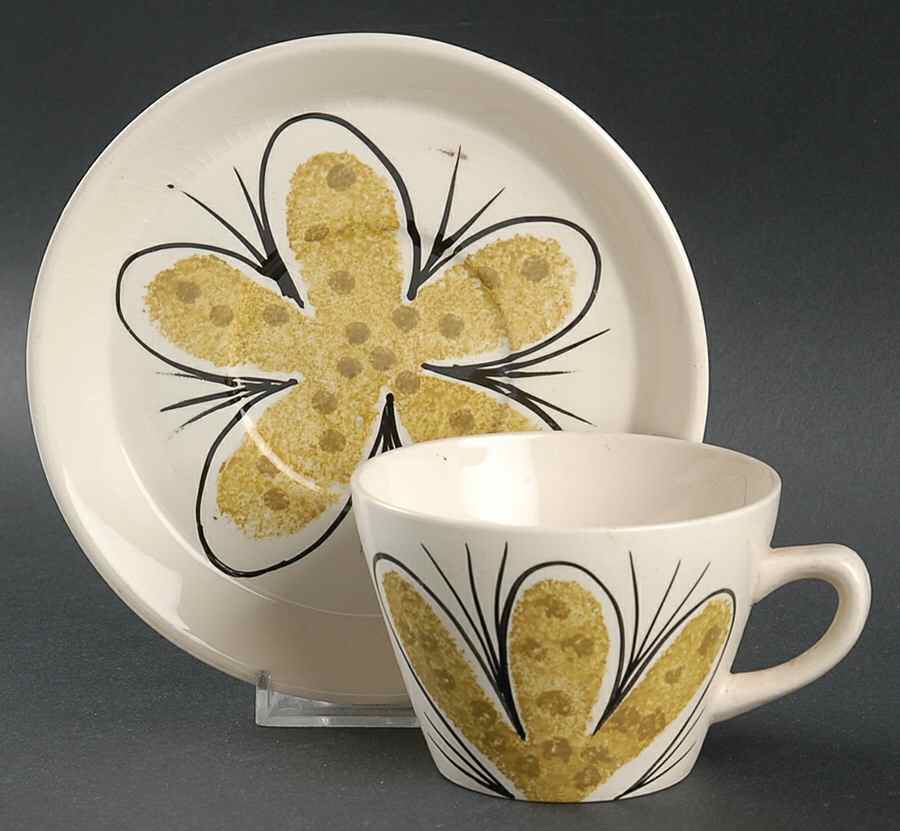 Calypso Flat Cup & Saucer Set by Island Worcester-1