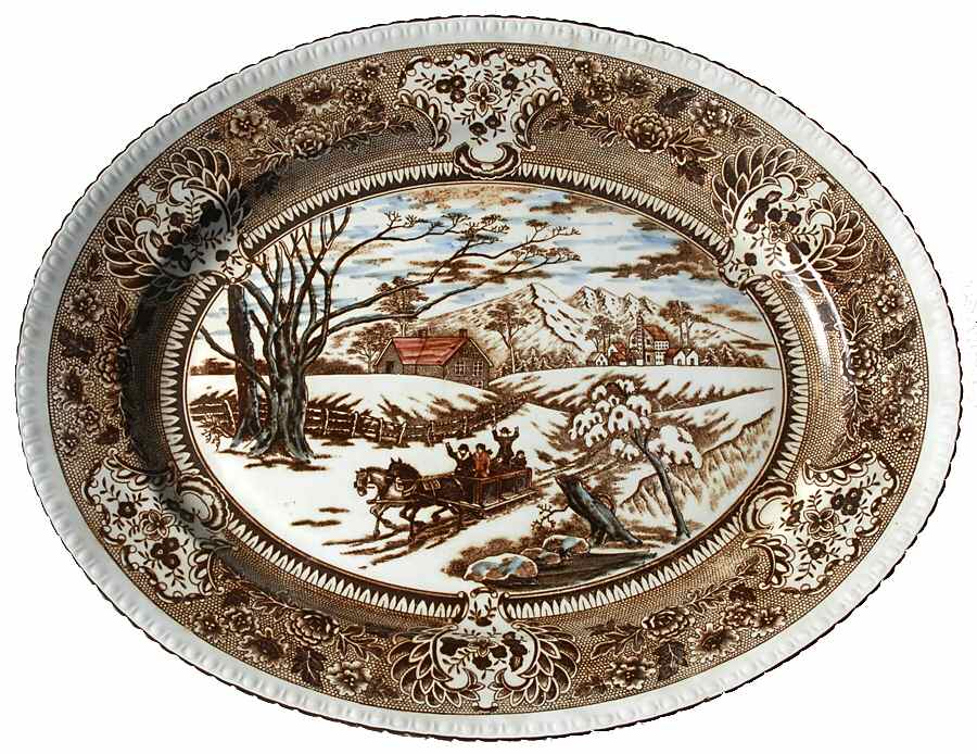 IBJ3 18" Oval Serving Platter by IDE Brothers Japan-1