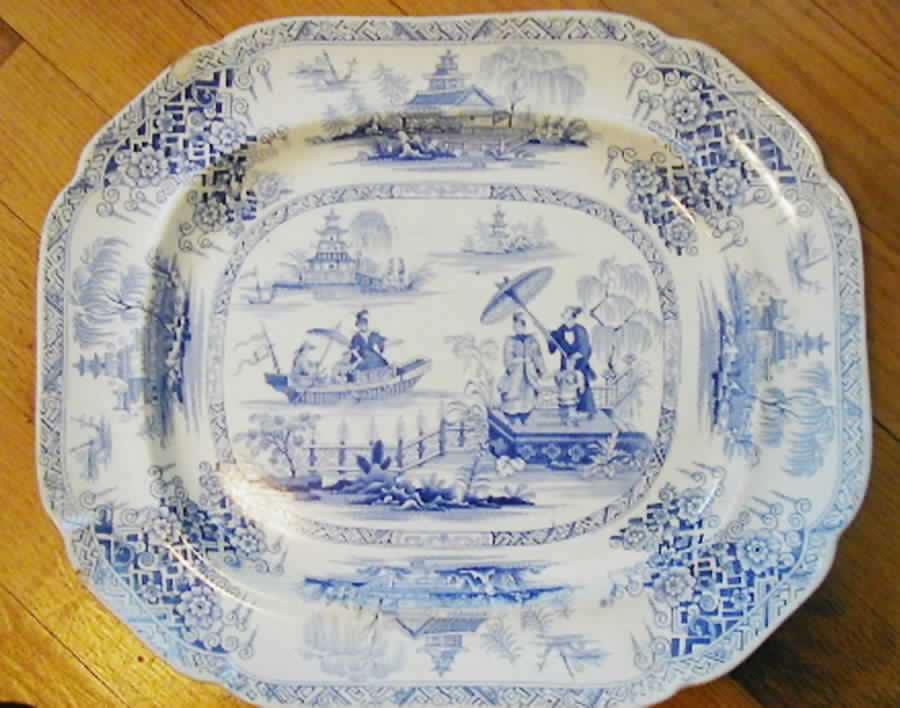 Napier Blue 13" Oval Serving Platter by John Alcock-1