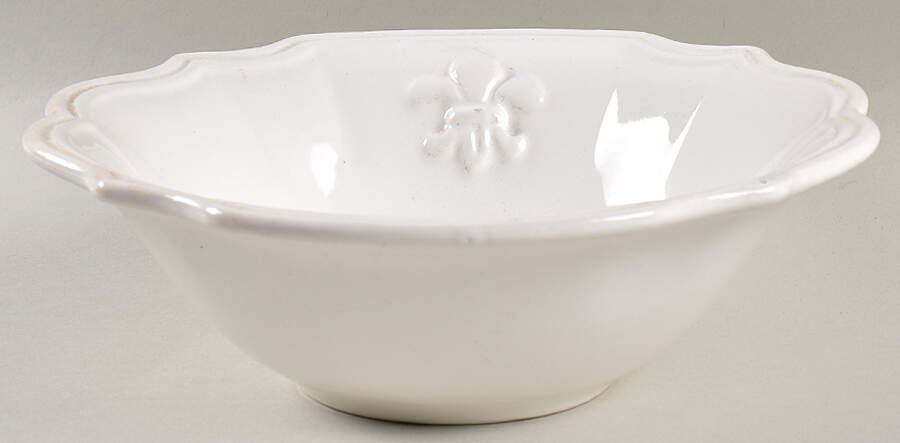 Fleur de Lys White Soup/Cereal Bowl by Intrada-1