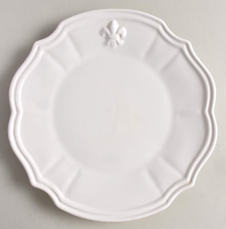 Fleur de Lys White Dinner Plate by Intrada-1