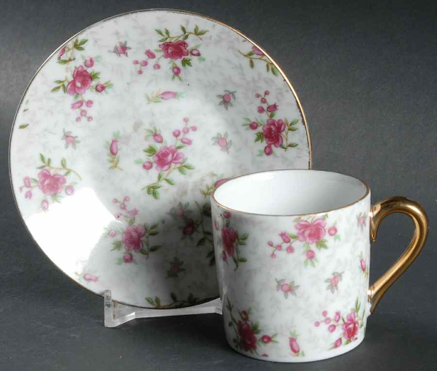 E728 Flat Demitasse Cup & Saucer Set by Inarco (Japan)-1