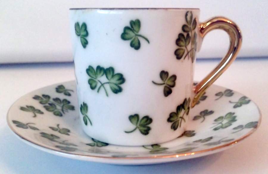 E-890 Flat Demitasse Cup & Saucer Set by Inarco (Japan)-1
