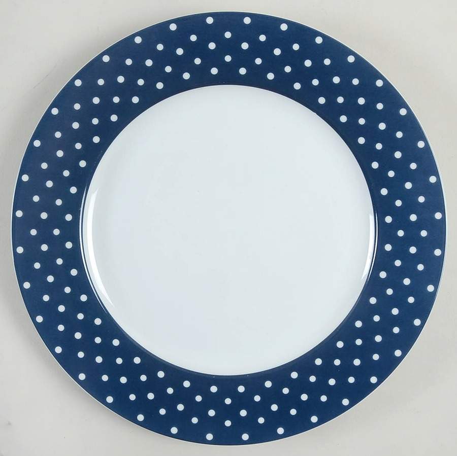 Dot Luxe Navy Blue Dinner Plate by Isaac Mizrahi-1