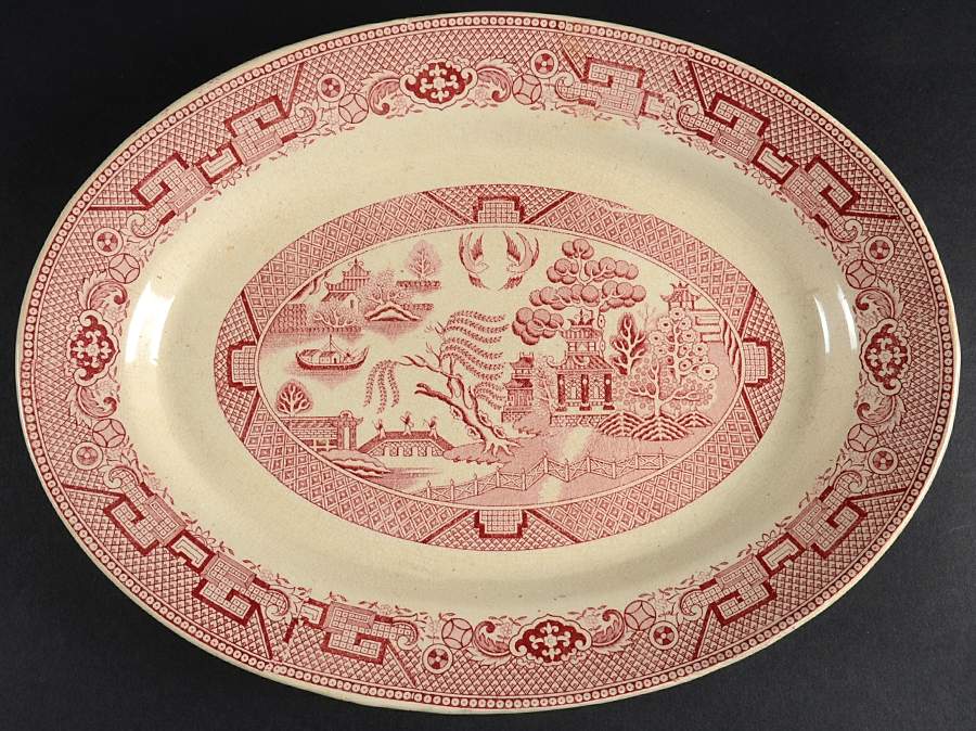 Wilow Pink 12" Oval Serving Platter by Imperiale et Royale-1