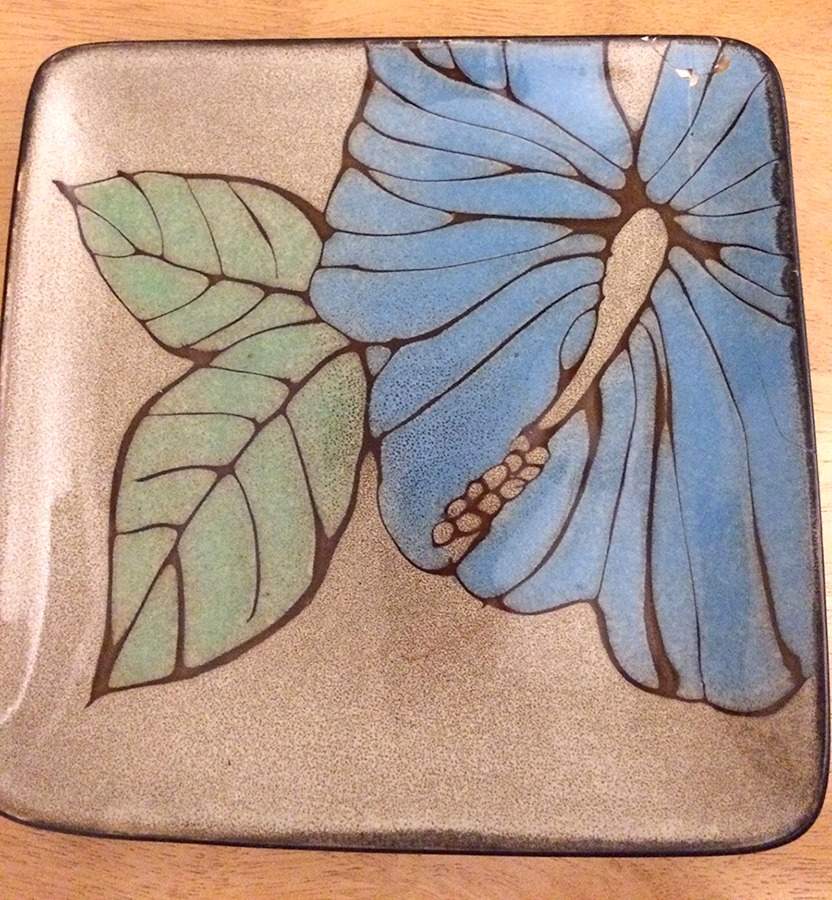 Blue Hibiscus Salad Plate by Island Plantations-1