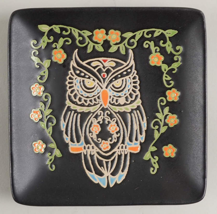 Calvin Sugar Skull-Day of the Dead Square Appetizer Plate by In Homestylez-1