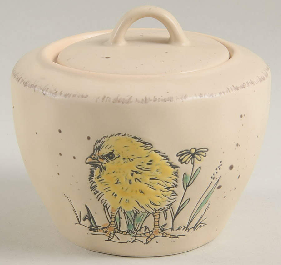 Chickadee Spring Sugar Bowl & Lid by In Homestylez-1