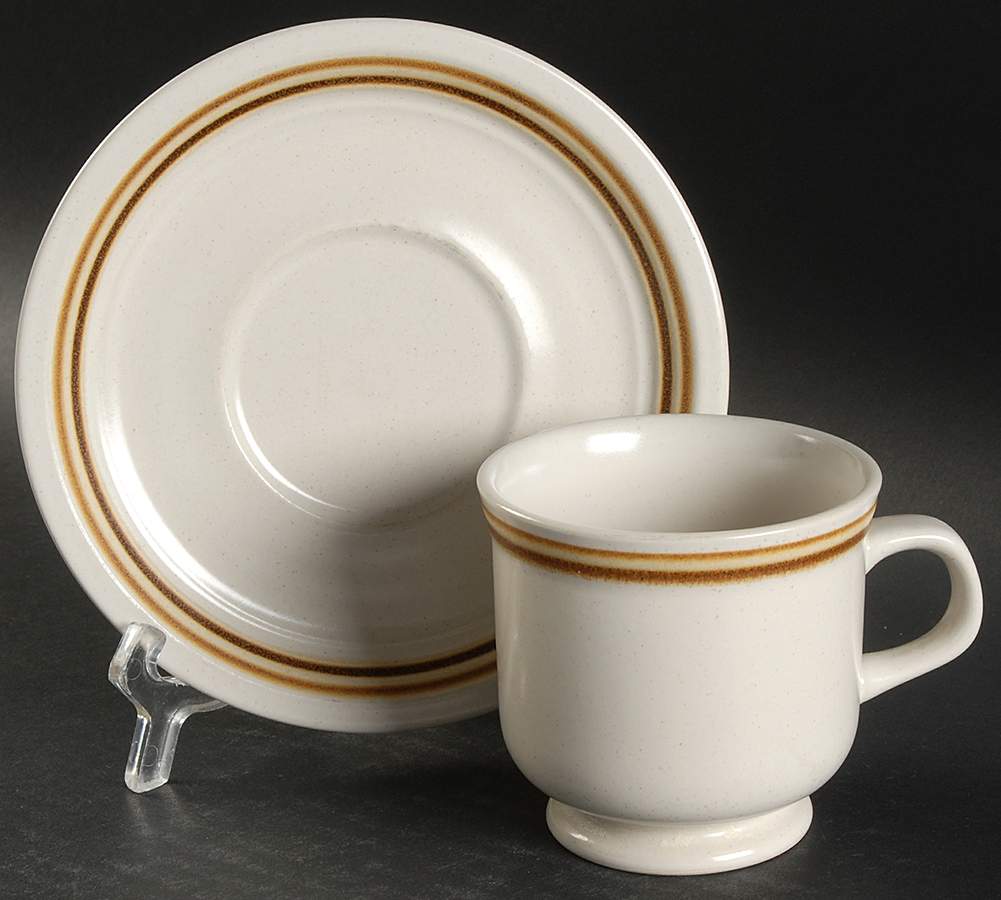 Painted Meadow Footed Cup & Saucer Set by Woodberry Collection (Japan)-1