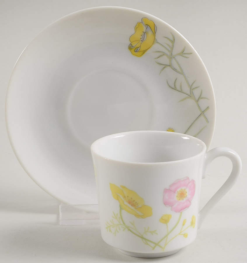 Genevieve Flat Demitasse Cup & Saucer Set by Jardin-1