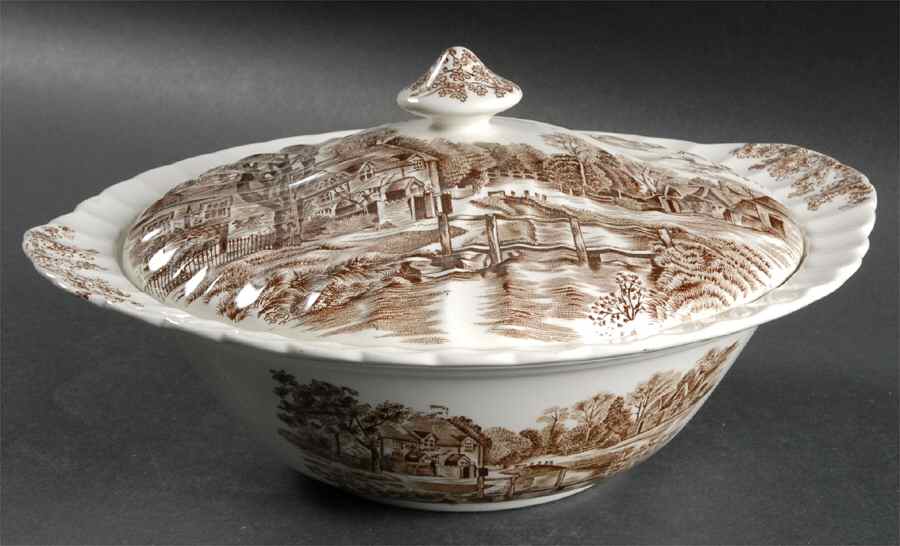 Cotswold Brown Round Covered Vegetable by Johnson Brothers-1