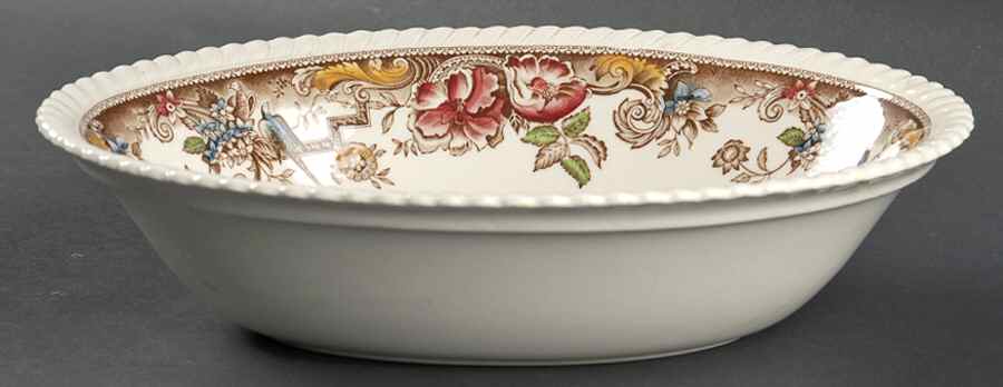 Devonshire Brown Multicolor 9" Oval Vegetable Bowl by Johnson Brothers-1
