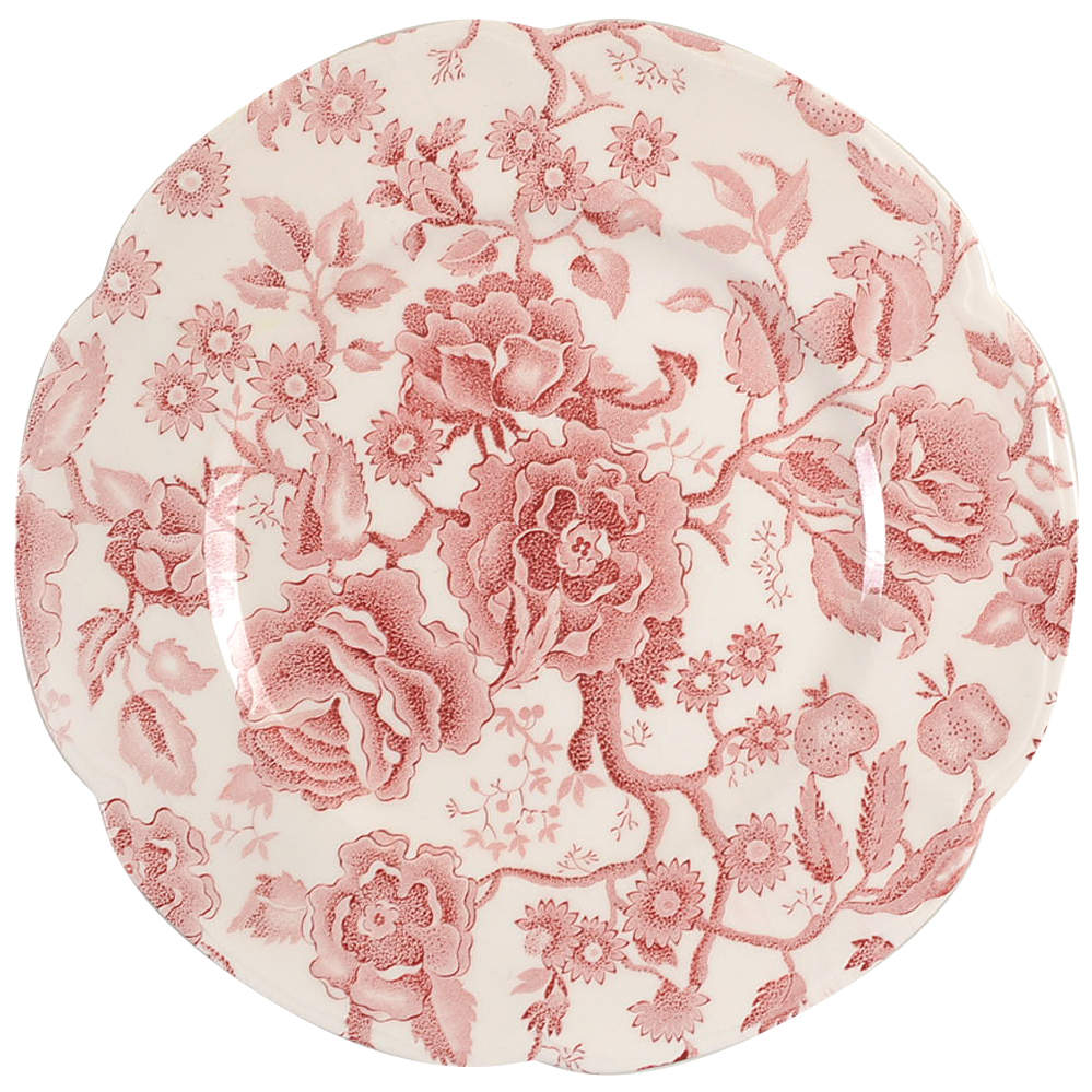 English Chippendale Red Pink Dinner Plate by Johnson Brothers-1