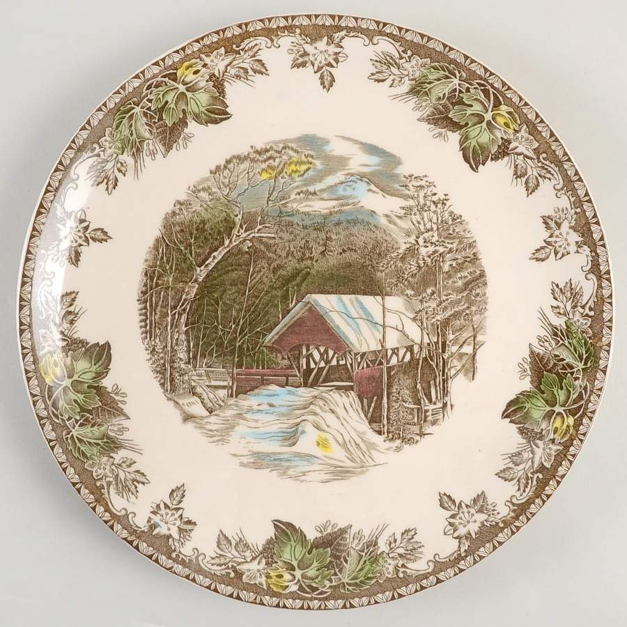 Friendly Village, The ("Made in England" Backstamp) Cake Plate by Johnson Brothers-1