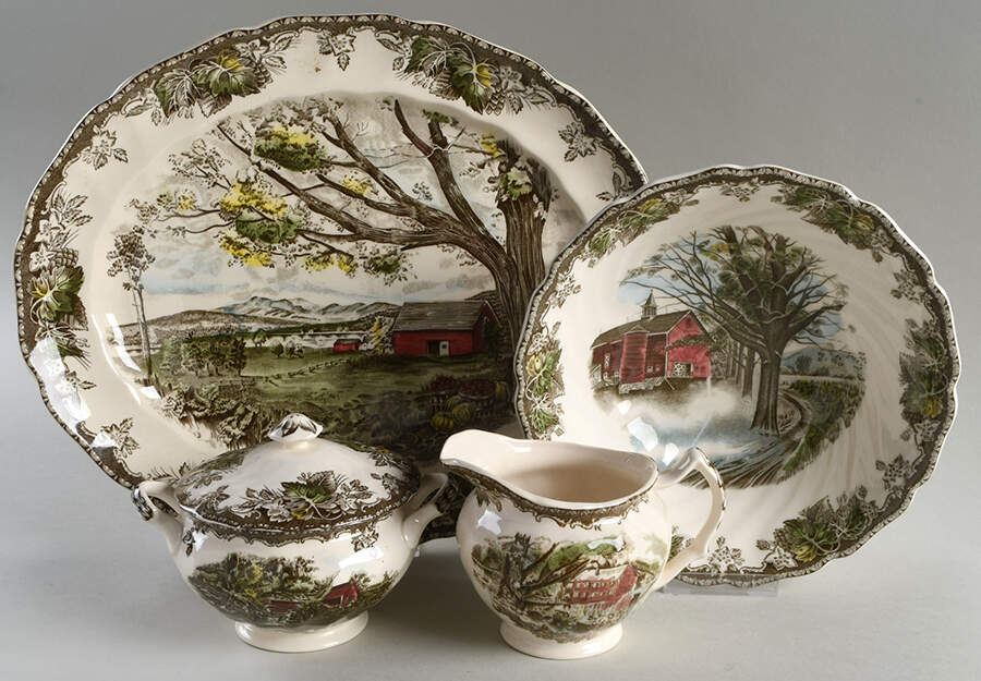 Friendly Village, The ("Made in England" Backstamp) 5 Piece Hostess Set by Johnson Brothers-1