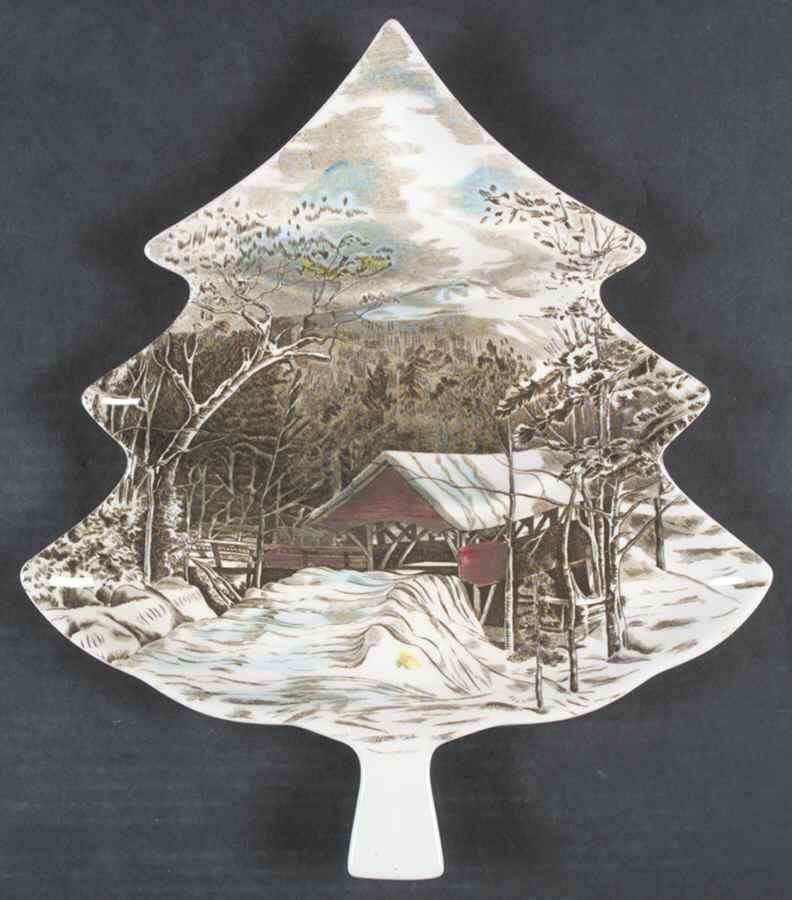 Friendly Village, The ("Made in England" Backstamp) 3-Part Tree Shape Relish by Johnson Brothers-1