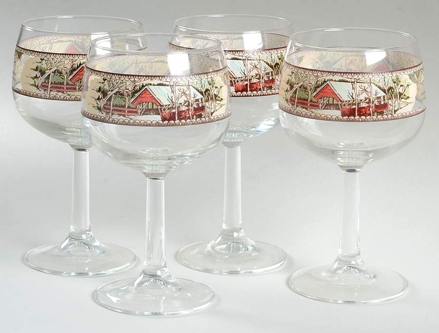 Friendly Village, The ("Made in England" Backstamp) Glassware Goblet - Set of 4 by Johnson Brothers-1