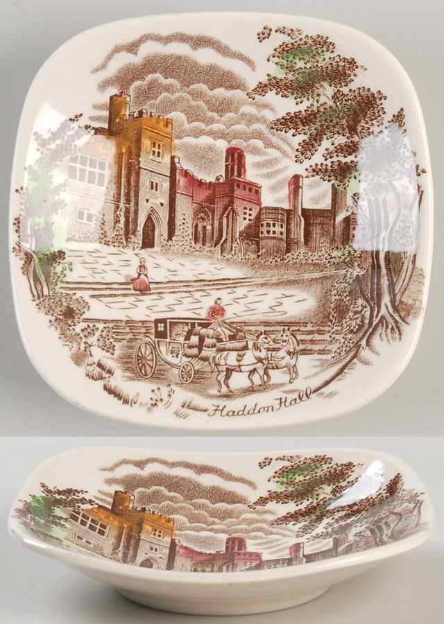 Haddon Hall Brown Multicolor Small Ashtray by Johnson Brothers-1