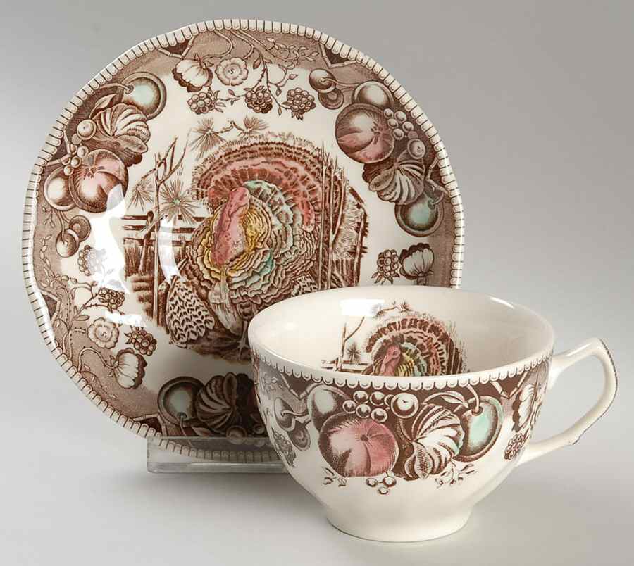 His Majesty (Made in England) Flat Cup & Saucer Set by Johnson Brothers-1