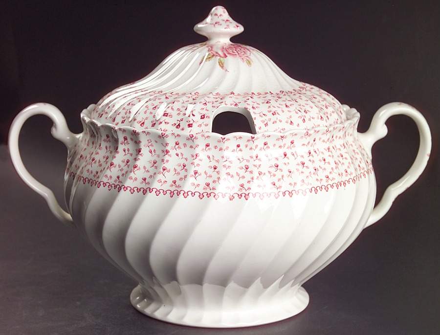 Rose Bouquet Pink Tureen &  Lid by Johnson Brothers-1