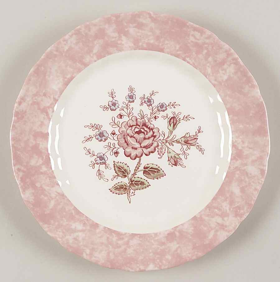 Rose Chintz Pink ("Made in England" Mark) Accent Dinner Plate by Johnson Brothers-1