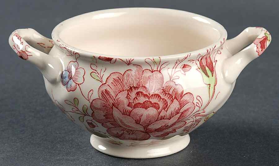 Rose Chintz Pink ("Made in England" Mark) Mini Sugar Bowl No Lid by Johnson Brothers-1
