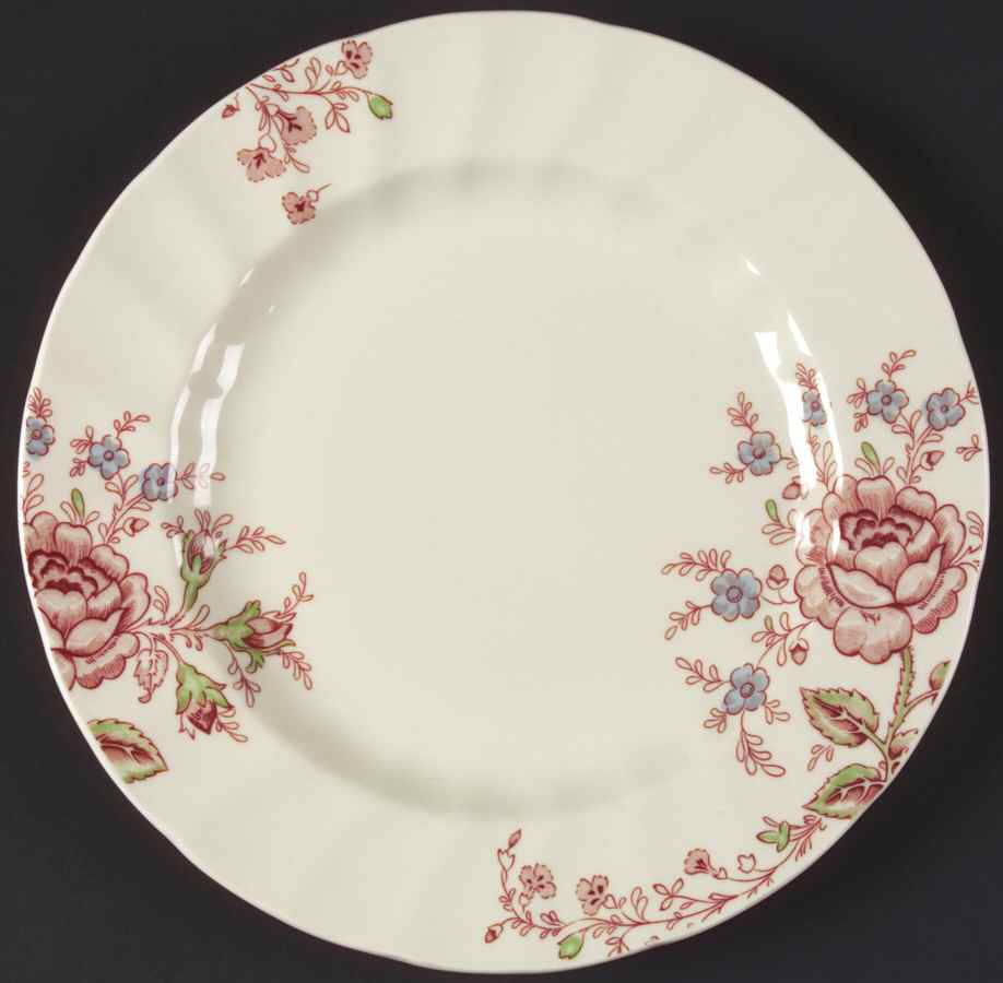 Rose Chintz Pink ("Made in England" Mark) Large Accent Dinner Plate by Johnson Brothers-1