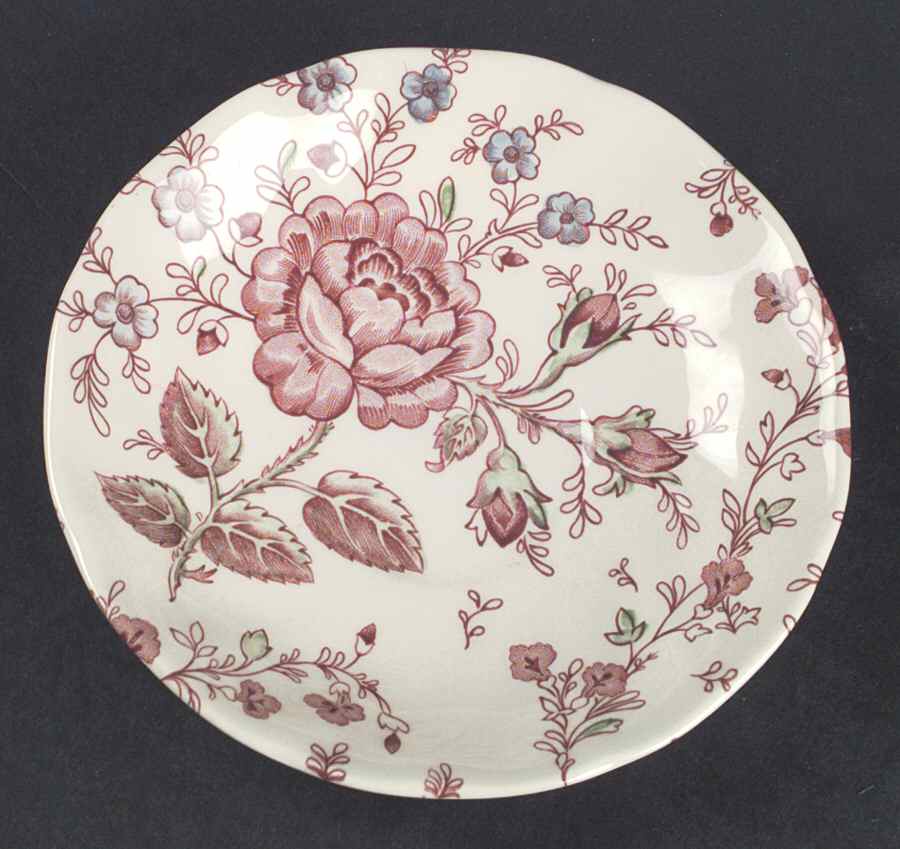 Rose Chintz Pink ("Made in England" Mark) Saucer for Flat Cup by Johnson Brothers-1