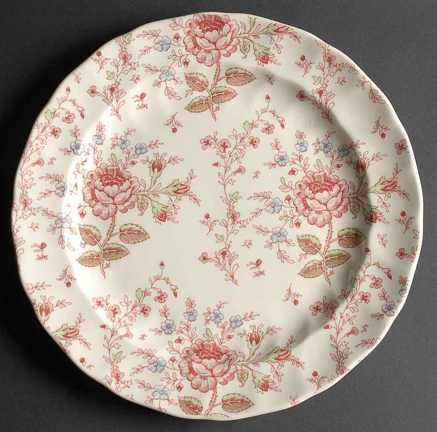 Rose Chintz Pink ("Made in England" Mark) 12" Chop Plate (Round Platter) by Johnson Brothers-1