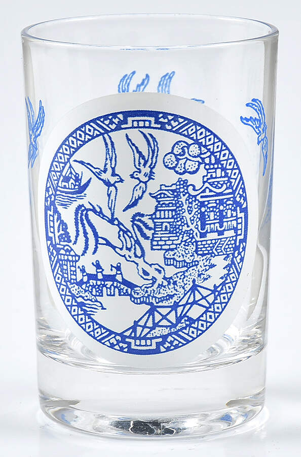Willow Blue (Made in England, Earthenware, Newer) Glassware Juice by Johnson Brothers-1