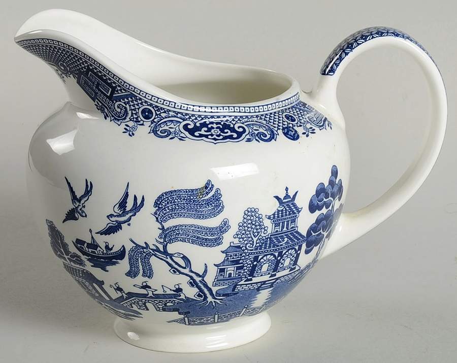 Willow Blue (Made in England, Earthenware, Newer) 32 Oz Pitcher by Johnson Brothers-1