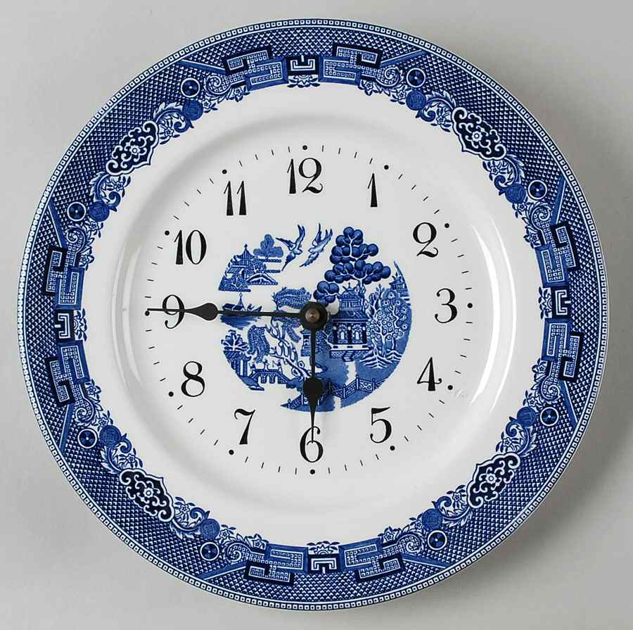 Willow Blue (Made in England, Earthenware, Newer) Clock Plate by Johnson Brothers-1