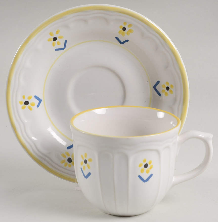Black Eyed Susan Flat Cup & Saucer Set by Jepcor-1