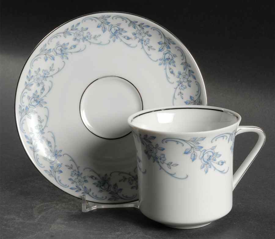 Blue Danube Flat Cup & Saucer Set by Johann Haviland-1