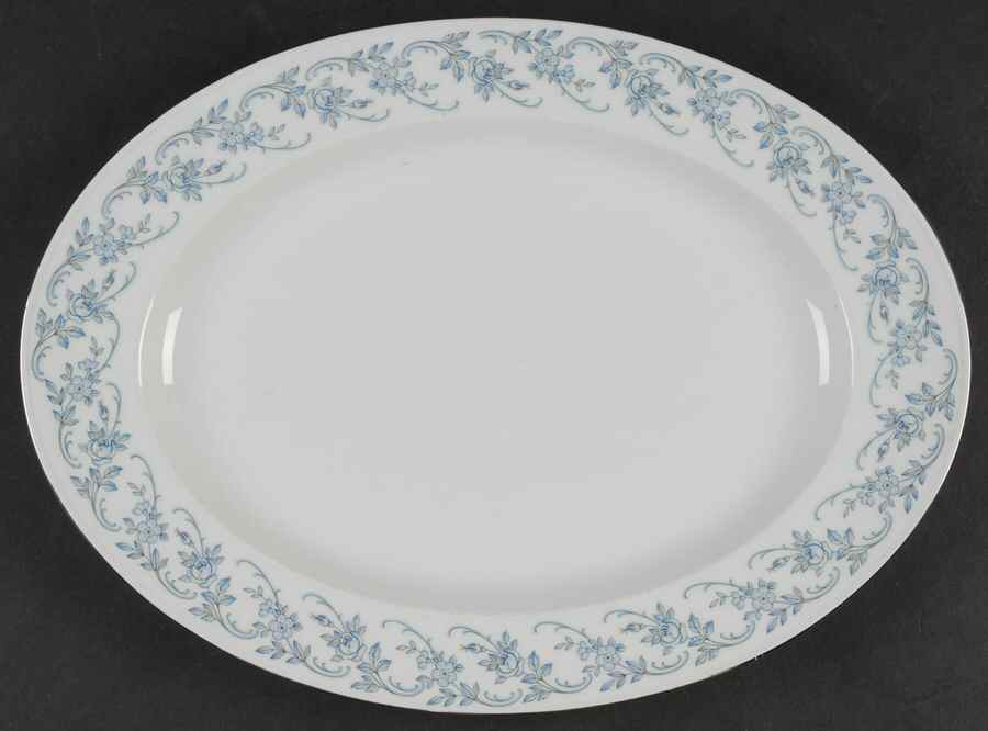Blue Danube 12" Oval Serving Platter by Johann Haviland-1