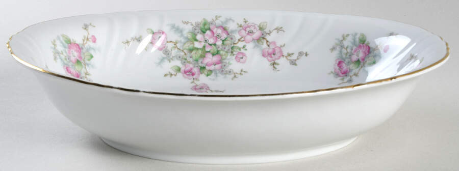 Bridal Rose (No Verge, All White) 9" Oval Vegetable Bowl by Johann Haviland-1