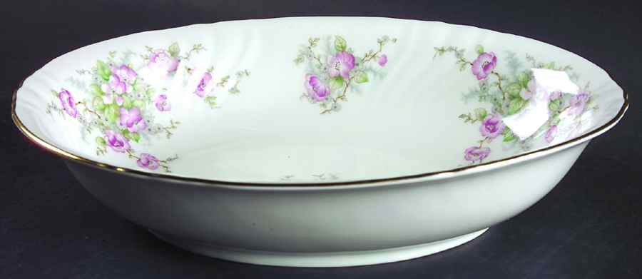 Bridal Rose (No Verge, All White) 10" Oval Vegetable Bowl by Johann Haviland-1
