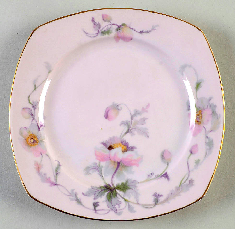 Dogwood (Gold Trim) Square Salad Plate by Johann Haviland-1