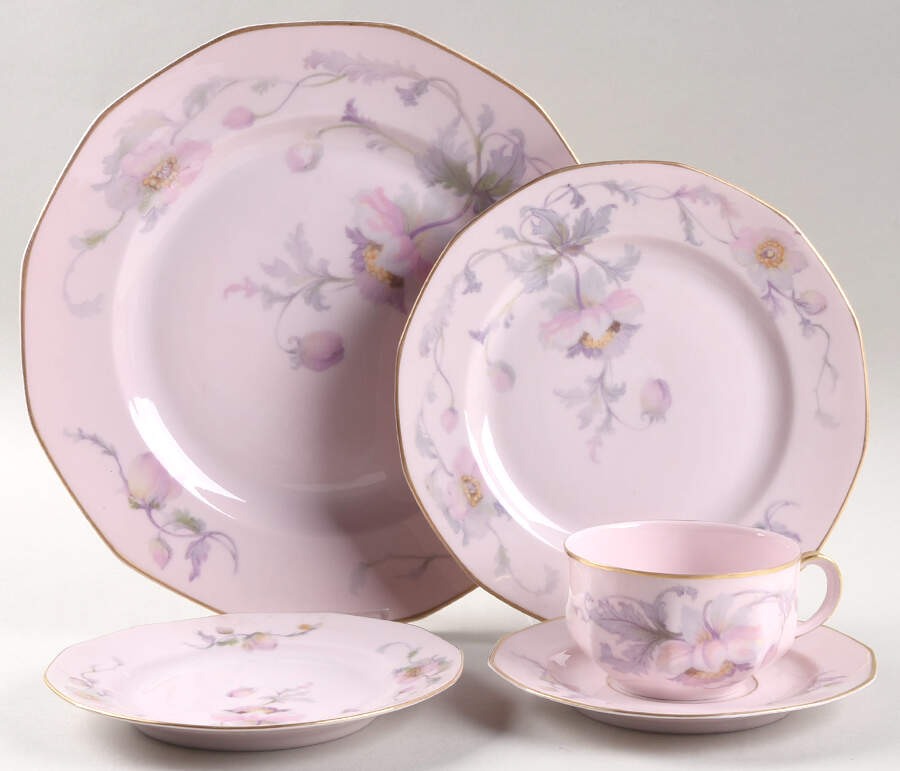 Dogwood (Gold Trim) 5 Piece Place Setting by Johann Haviland-1