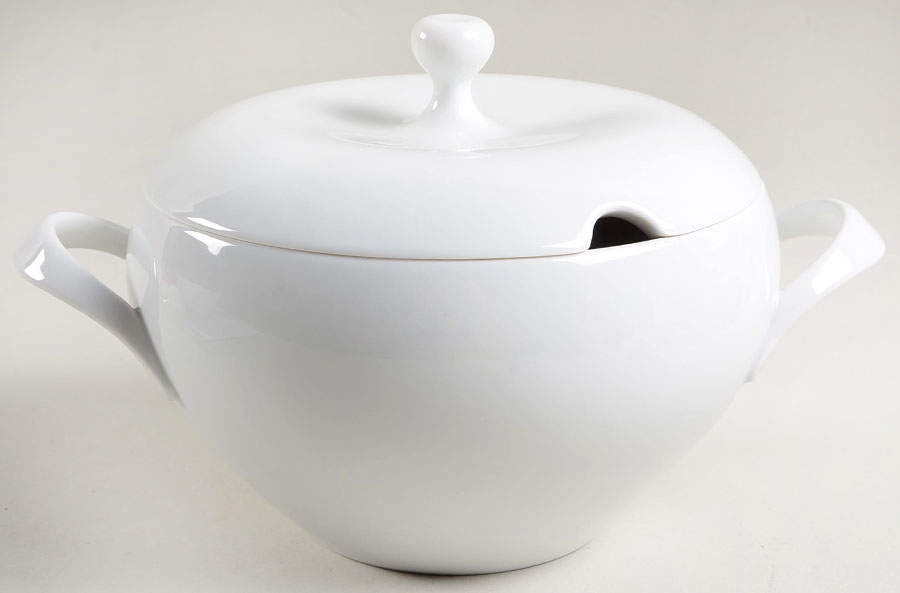Eva White Round Covered Vegetable by Johann Haviland-1