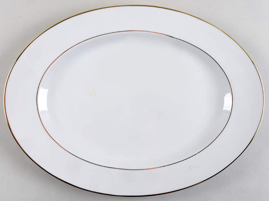Golden Band 13" Oval Serving Platter by Johann Haviland-1