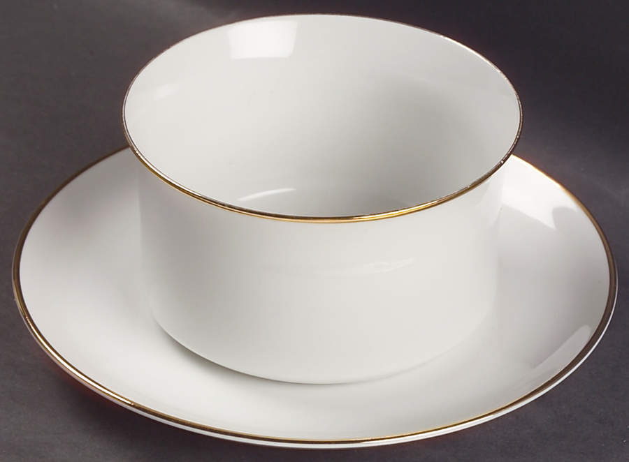 Golden Band Gravy Boat with Attached Underplate by Johann Haviland-1