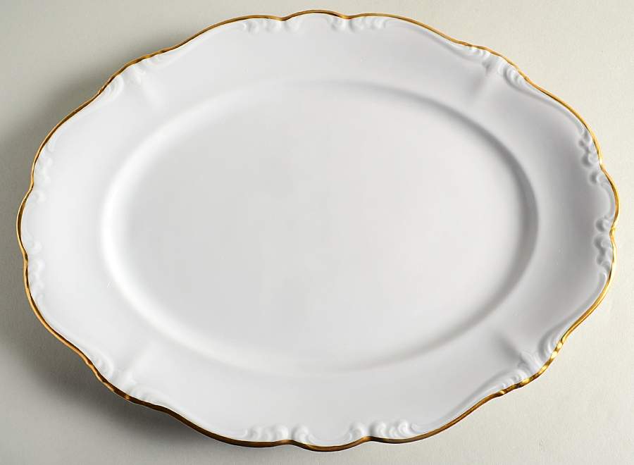 Gold Baroque 14" Oval Serving Platter by Johann Haviland-1