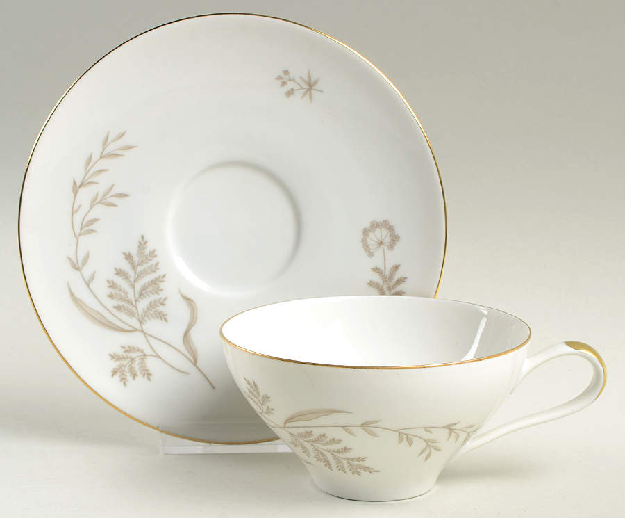 Golden Wheat Flat Cup & Saucer Set by Johann Haviland-1