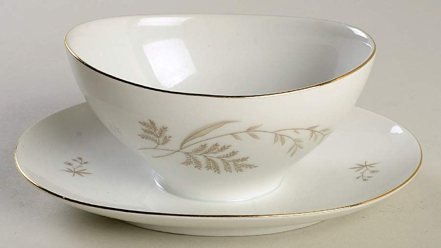 Golden Wheat Gravy Boat with Attached Underplate by Johann Haviland-1