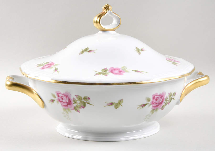Chippendale Rose Round Covered Vegetable by Johann Haviland-1