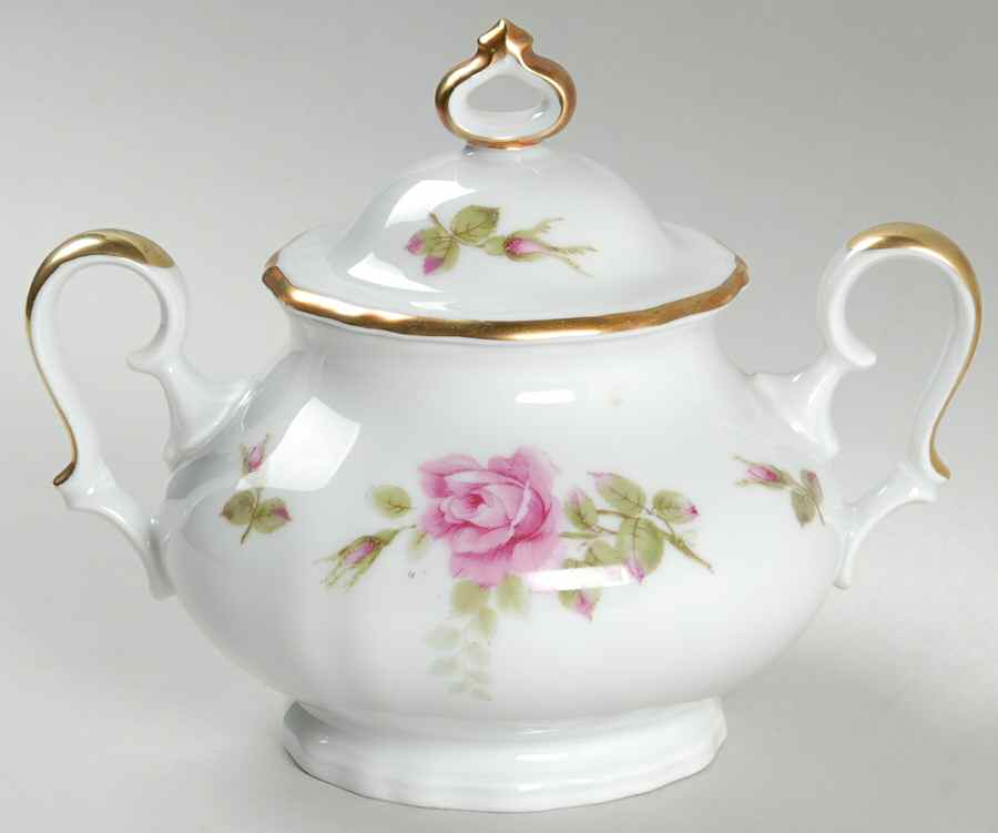 Chippendale Rose Sugar Bowl & Lid by Johann Haviland-1