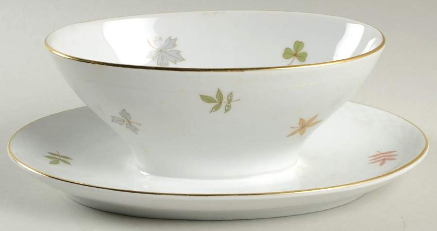 Autumn Leaves Gravy Boat with Attached Underplate by Johann Haviland-1