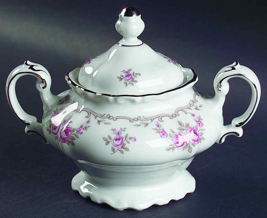 Petit Point Sugar Bowl & Lid by Johann Haviland-1