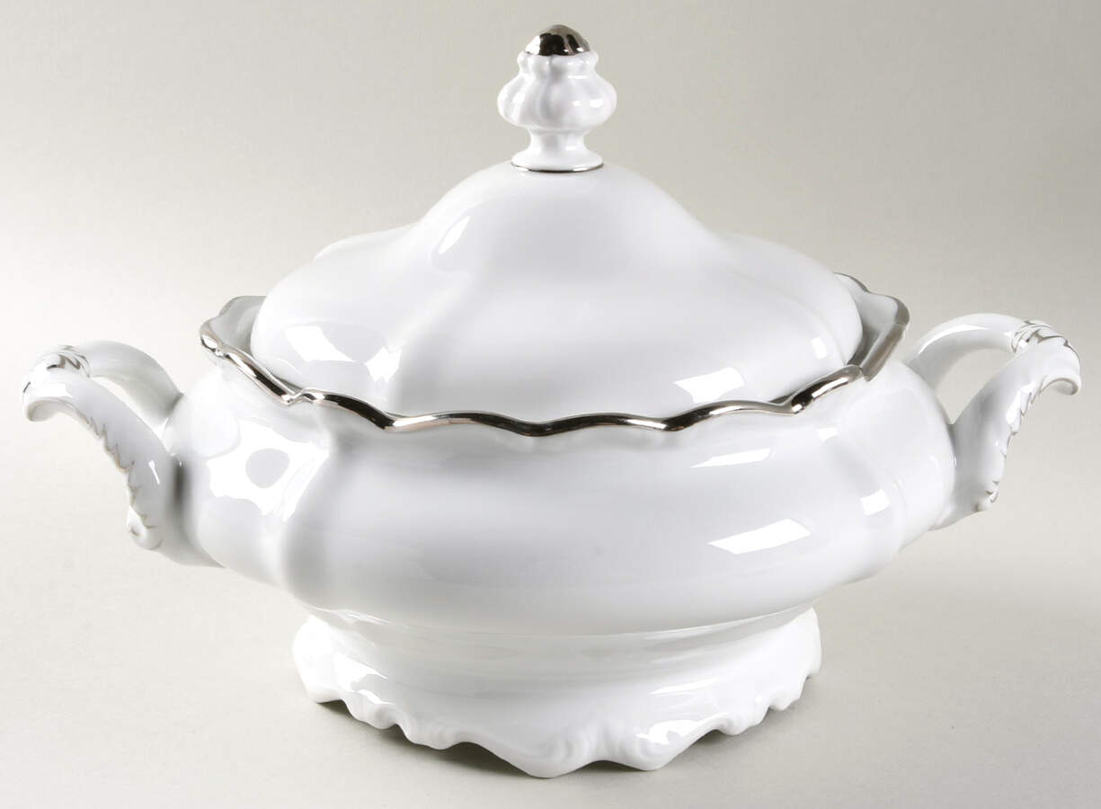 Platinum Baroque Round Covered Vegetable by Johann Haviland-1